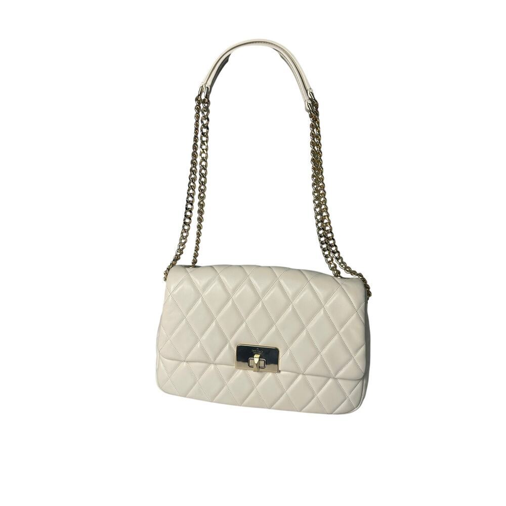 Kate‎ Spade Carey Medium Flap Shoulder Bag Women Meringue Quilted Leather Bag